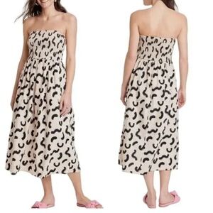 NEW A New Day Strapless Smocked Midi A-Line Dress Women's Size XXL